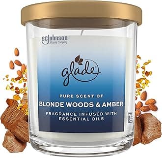 Glade Large Jar Candle, Blonde Woods & Amber, 16oz