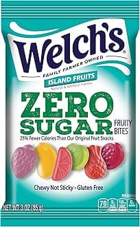 Welch's Zero Sugar Fruity Bites, Island Fruits Snack Pack, Gluten Free & Sugar Free Snacks, 3oz Snack Pack (Pack of 1)