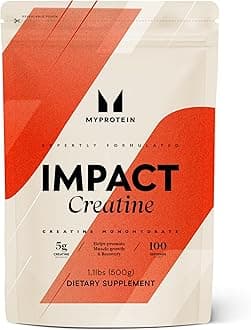 - Myprotein Creatine Monohydrate Powder, 100 Servings (1.1lbs), Pure Unflavored Creatine Powder, Post/Pre Workout Supplement for All Sports & Exercises