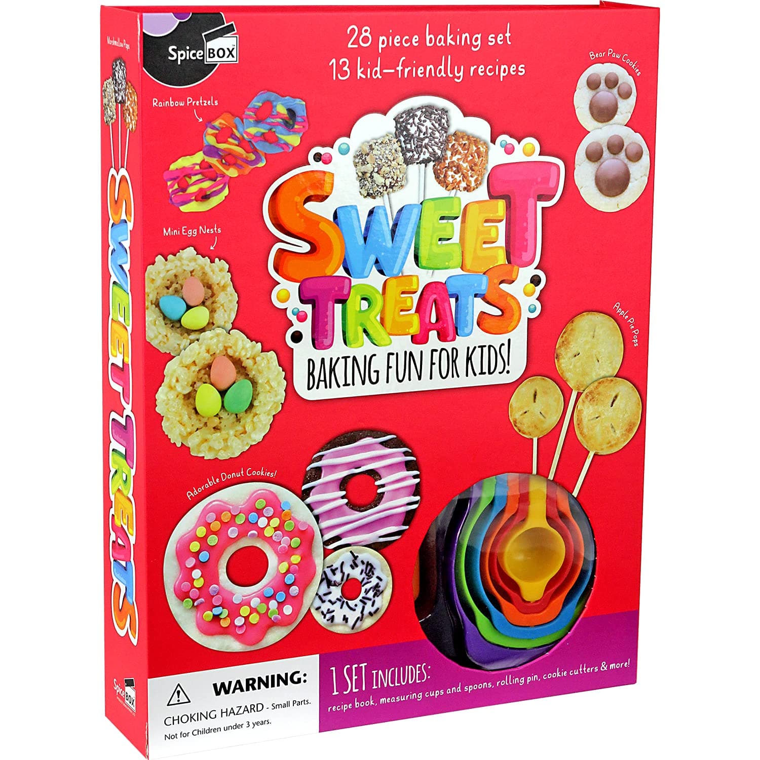 SpiceBox Kids Baking Set Bake Cooking Kit, Children's Activity Kit DIY Baking Toys, Beginner Make and Play Sweet Treats, Cookies, Pie Pops, Pretzels, 13 Sweet Creations