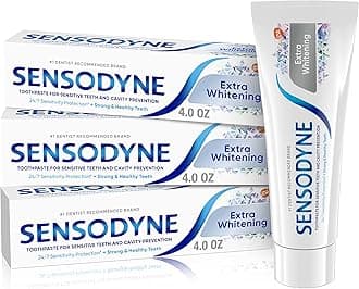 Sensodyne Sensitivity Toothpaste, Extra Whitening for Sensitive Teeth, 4 ounce (Pack of 3)