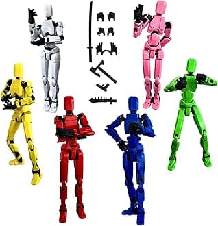 (Assembly Completed) 6 Packs Titan13 Action Figure, Dummy 13 3D Printed Action Figure Toy Gifts for Kids, Robot 13 ActionFigure Full Body Mechanical Doll Christmas Birthday Gift for Boys Girls