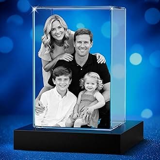 3D Photo Crystal, Personalized 3D Picture in Crystal, Customized Photo Gift, Great Memorial Gift, Birthday, Anniversary,Couples Gifts (Portrait, XXXLarge)