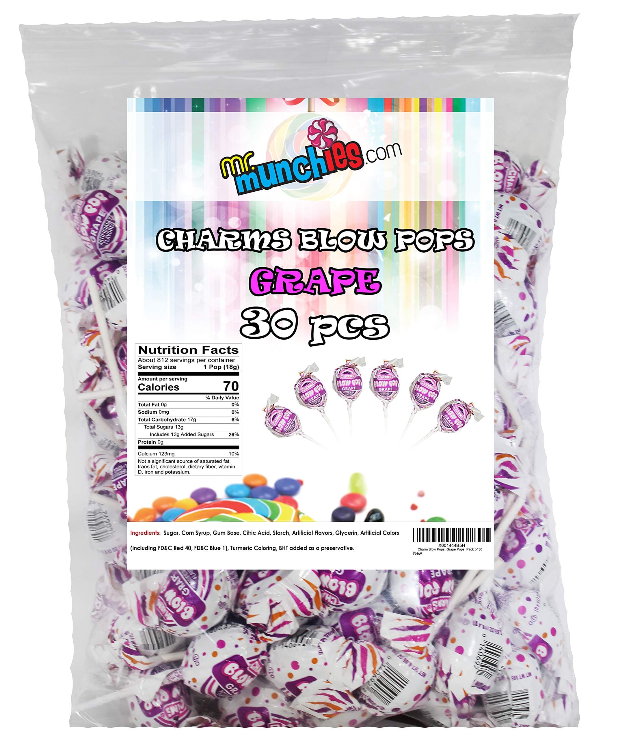 Charm Blow Pops, Pack of 30 Grape
