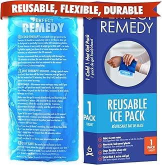Perfect Remedy Reusable Gel Ice Pack for Hot and Cold Compress, Ice Packs for Injuries Reusable Gel, for Injury Recovery and Muscle Pain Relief (1-Pack, Blue, Regular)