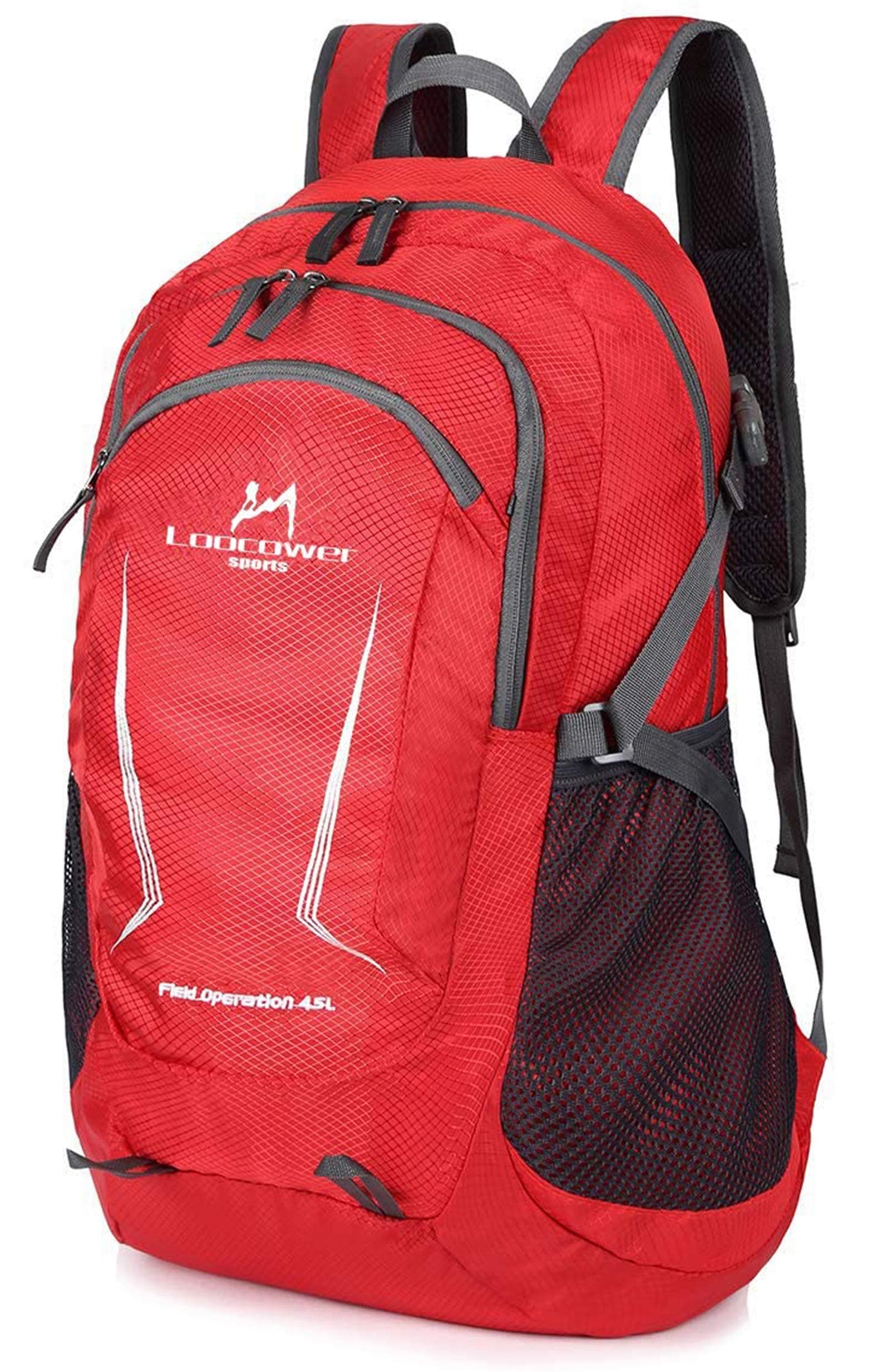 45L Lightweight Foldable Backpack Walking Rucksack Water Resistant Hiking Daypack Packable Camping Travel Outdoor Sport Knapsack for Men Women