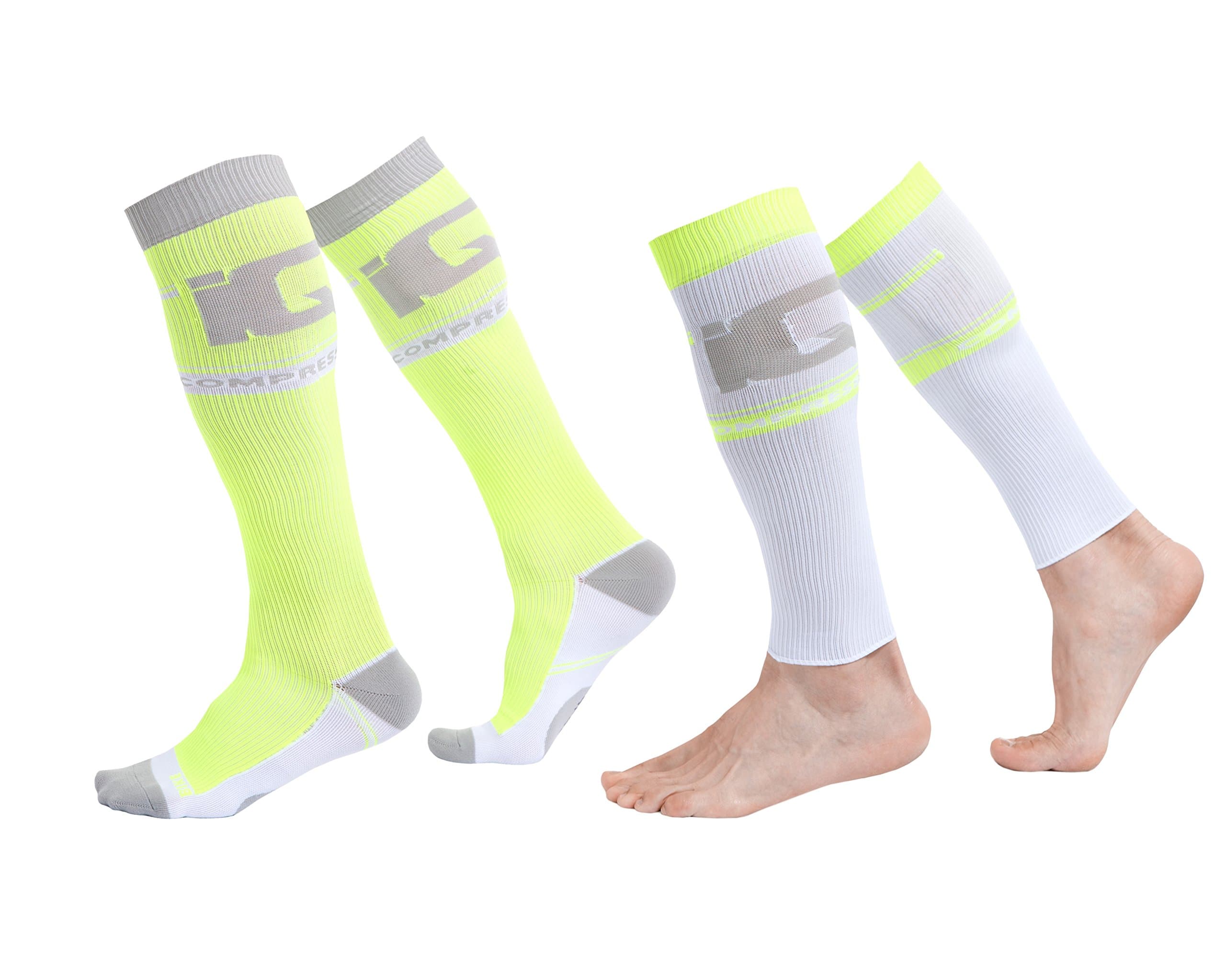 Intelligence Quality IQ BIKE COMPRESSION SC POWER PLUS SET Socks + Calf (Sports Journeys Recovery 3D Structure Anatomical shape)