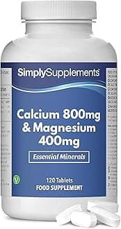 Calcium & Magnesium Tablets | Supports Bone Health, Muscle Function & Reduces Tiredness | Vegan & Vegetarian Friendly | 180 Tablets = 6 Months' Supply | GMP Certified & Made in UK