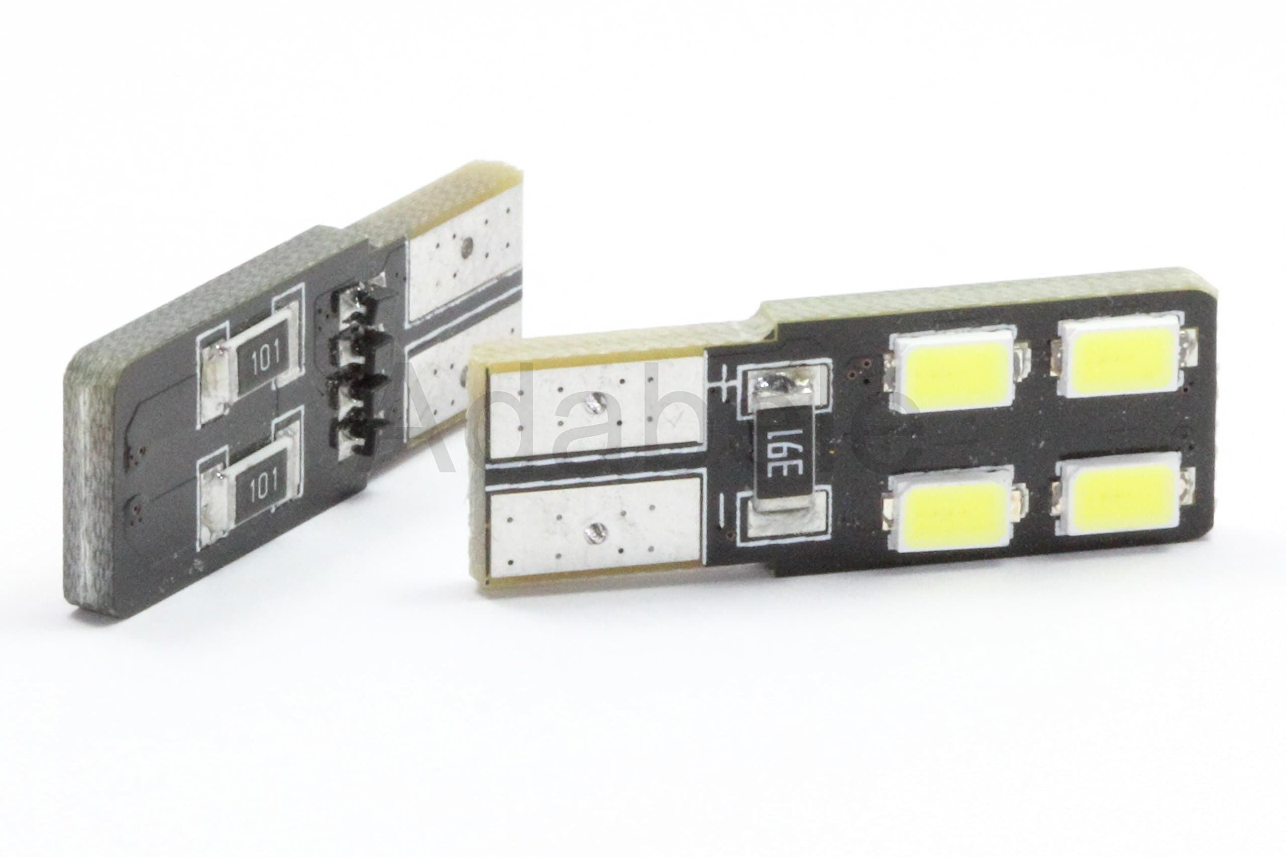 2pcs Universal White High Power License Plate LED Canbus Error Free T10 4-SMD LEDS Car Light Bulb Replacement For W5W, 147, 152, 158, 159, 168, 184, 193, 194, 2825 L13