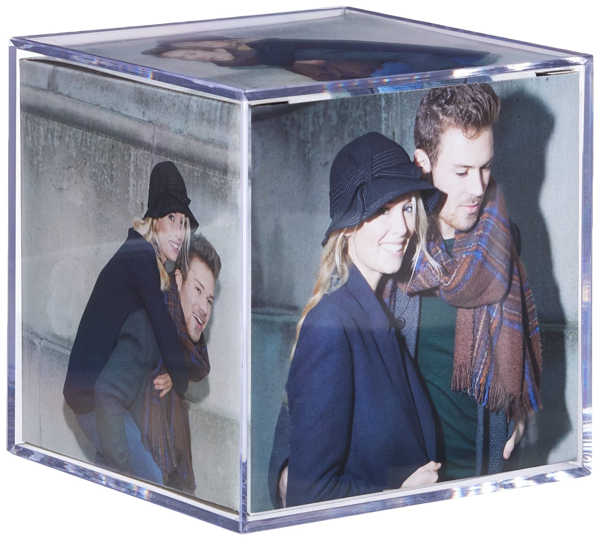 walther Design Photo cube 8.5 x 8.5 cm Made of Art Glass Double Pack, Photo cube MW100AD
