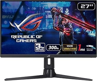 ASUS ROG Strix XG27AQMR, 27'' 1440P Gaming Monitor, QHD (2560 x 1440), Fast IPS, 300Hz, 1ms, G-SYNC Compatible, FreeSync Premium Pro, Extreme Low Motion Blur Sync, DisplayPort, DisplayHDR 600, BLACK