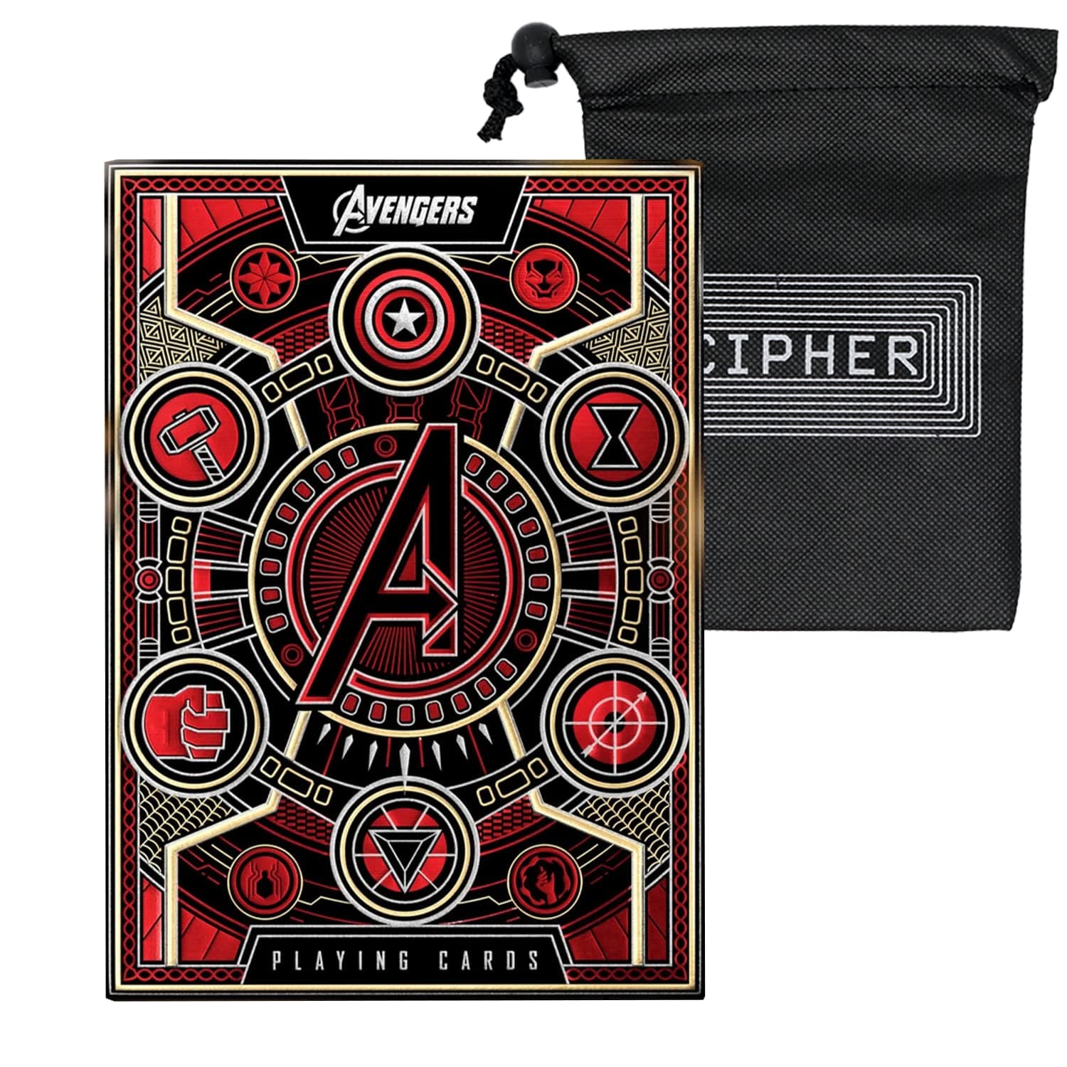 Theory 11 Red Avengers Playing Cards - Infinity Saga Deck - Includes Cipher Card Bag …