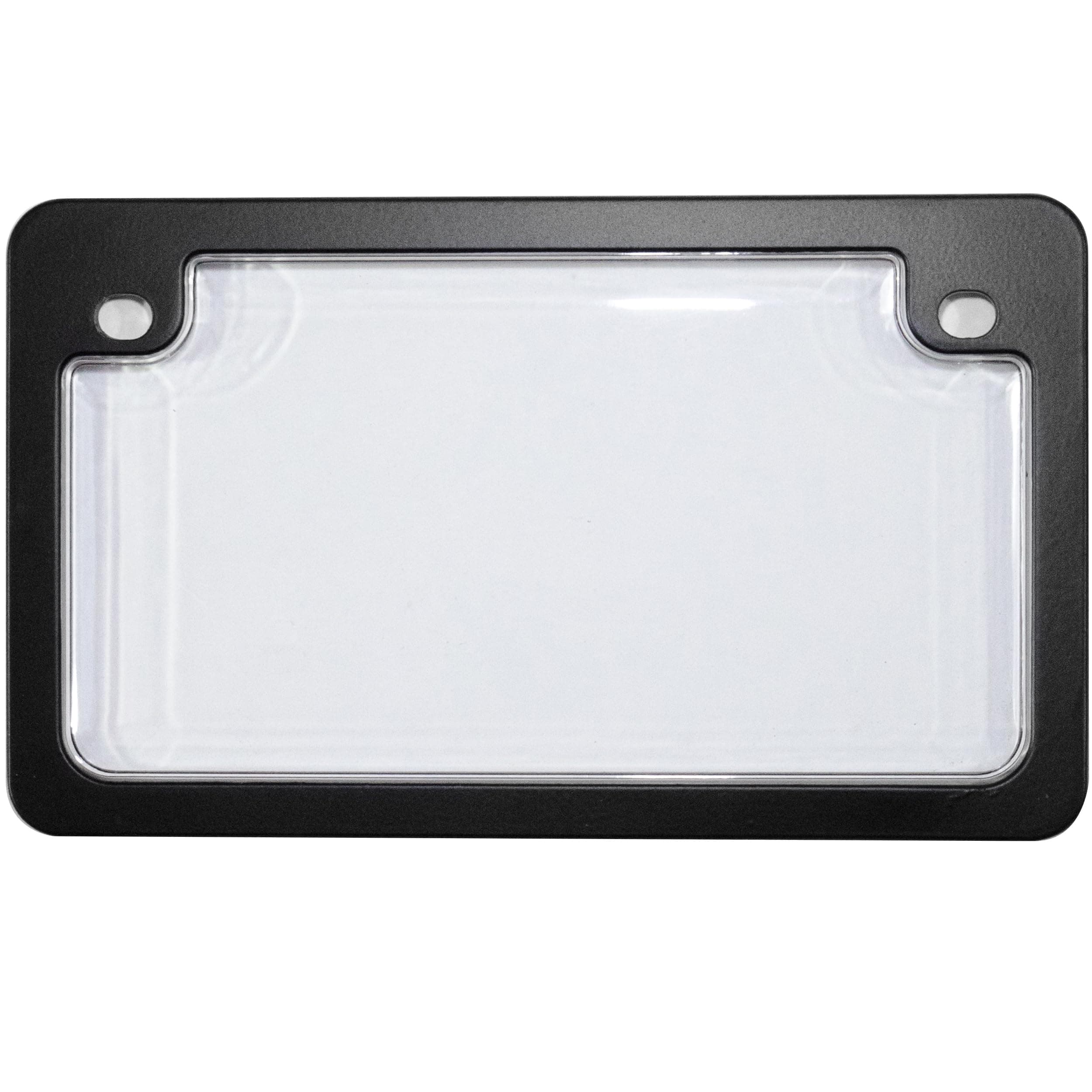 Custom Accessories Combos 92776 Clear Unbreakable Motorcycle License Plate Shield and Frame Combo with Black