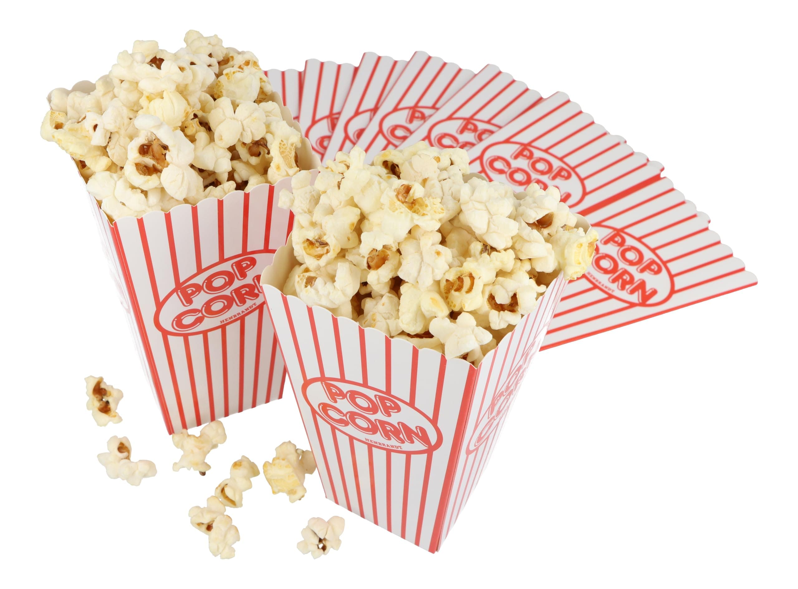 HENBRANDT 10 x Small Pop Corn Boxes 14 x 7.5 cm Retro Popcorn Pot Candy Treats Container for Parties, Birthdays, Cinema Parties and Christmas
