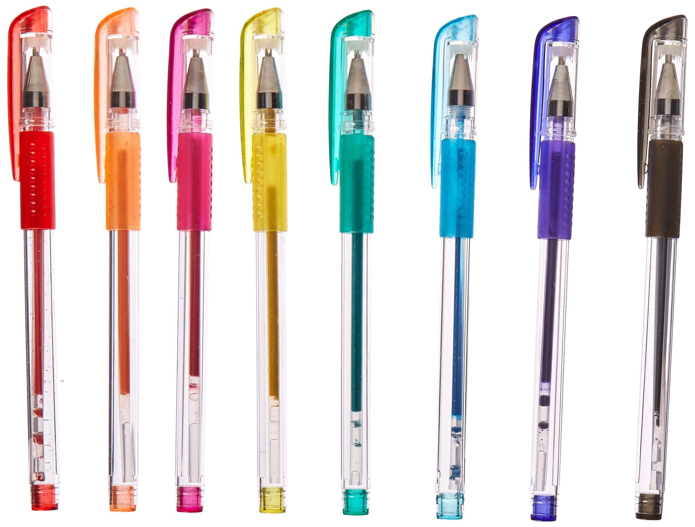 Gel Pens | Artist Quality Designer Set by IMA SCRIBBLER | 8 Vibrantly Colored NEON Pens with Comfort Grip | Colors Include: Yellow, Hot Pink, Rose, Blue, Orange, Green, Purple and White