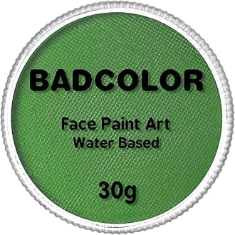 Light Green Face Body Paint(30gm), Water Activated Face Painting kit for Kids & Adults Party, SFX Makeup Facepaints for Halloween, St Patrick's Day, Witch, Alien, Goblin, Grinch, Frankenstein Cosplay
