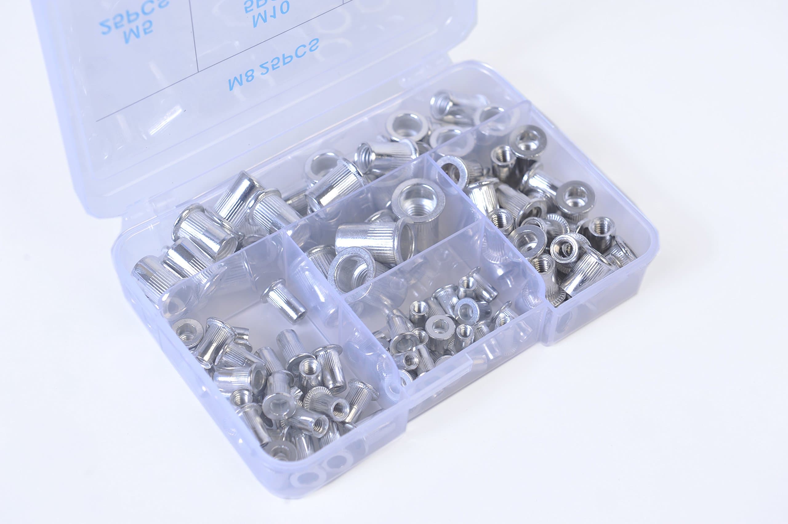 Threaded Aluminum Rivet Nut Rivnut Insert Nutsert 25xM4,25xM5,25xM6,25xM8 5xM10 105pcs
