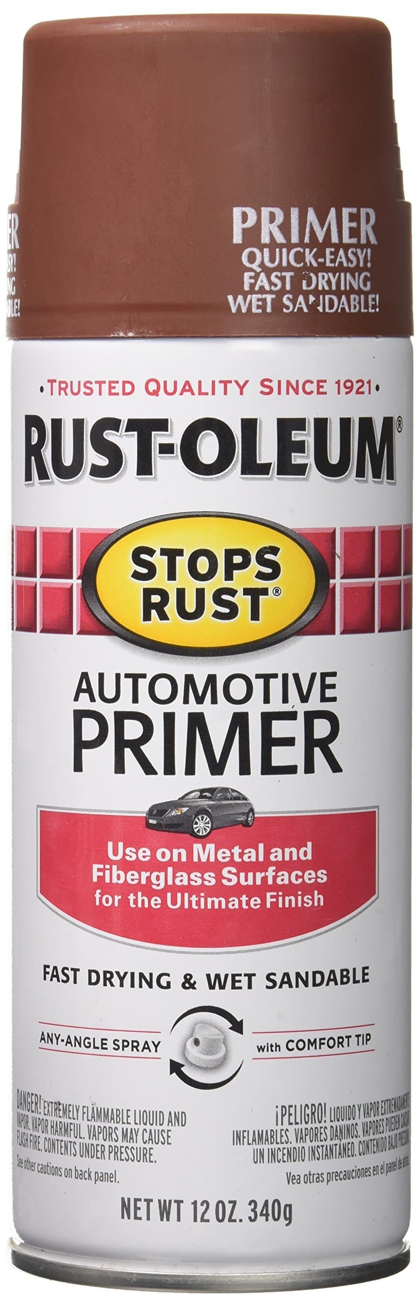 2067830 Stops Rust Automotive Primer Spray Paint (Flat Red - 340 Grams/Can)
