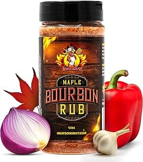 MeatSoHornyMaple Bourbon | BBQ Rub for Smoking and Seasoning | Steak, Chicken Dry Rub, Turkey Rub, Vegetables, Pork, Poultry | 12 Oz Bold Flavors Blend | No Added Gluten, Low Sugar, MSG-Free