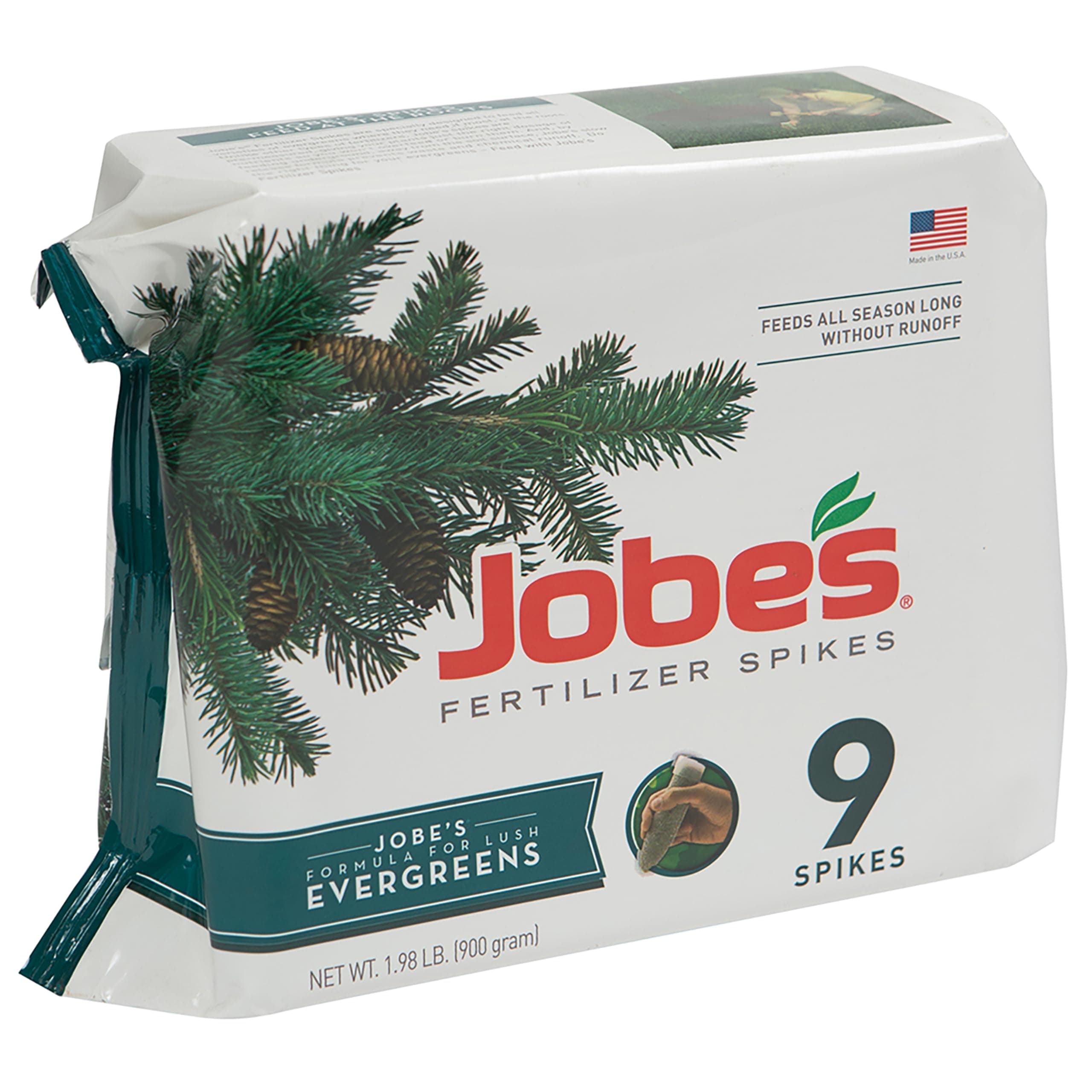 Jobe’s Slow Release Evergreen Fertilizer Spikes, Easy Plant Care for Cypress, Arborvitae, Pine, Cedar, and Many More Acid Loving Trees, 9 Count