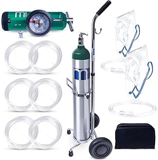 Medfex Oxygen Tank Complete Set - USA Made | 680 Liter Capacity - Standard Size Kit