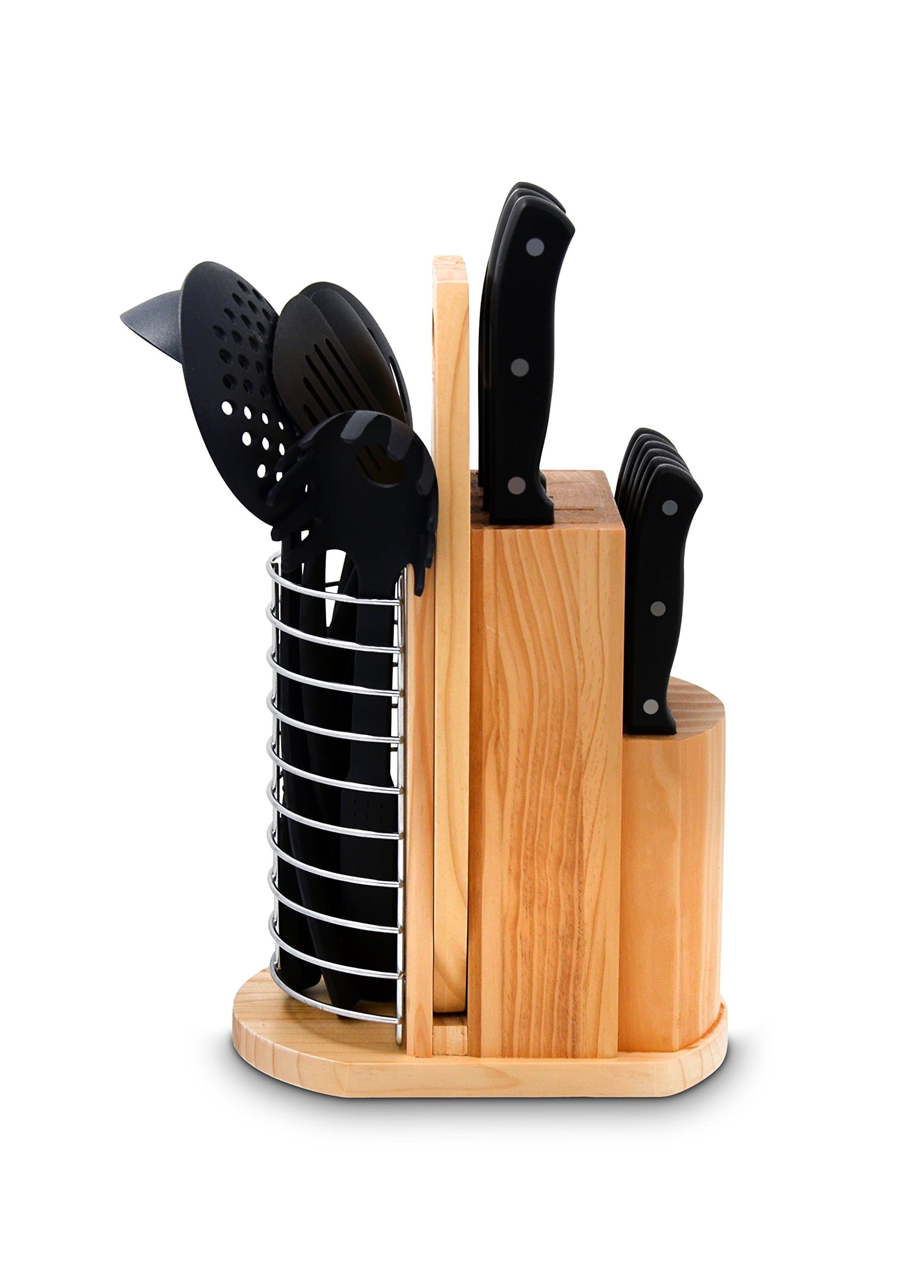 PLCKS-100B 18-Piece Cutlery Knife Set, Black