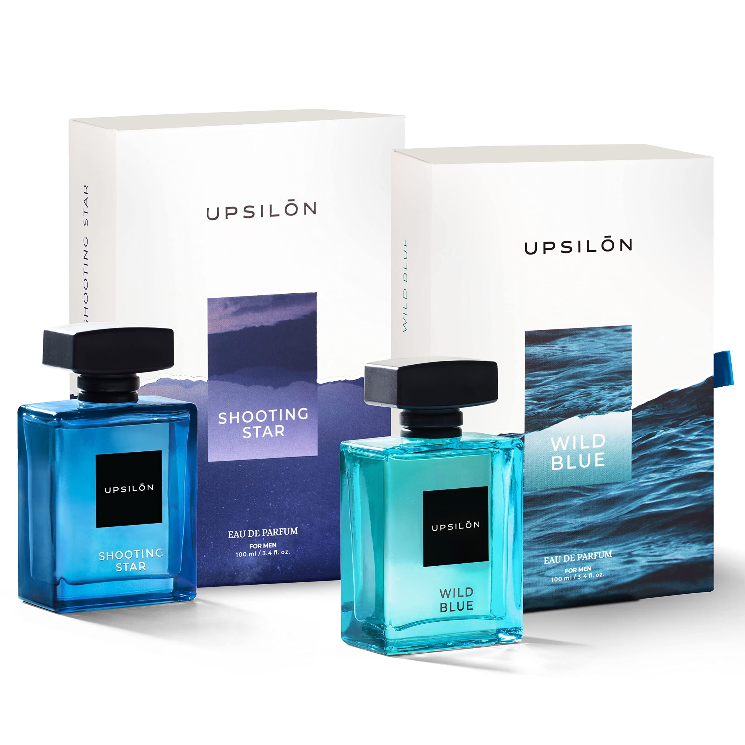 UPSILON Perfume Party Combo for Men (100 ml each), Wild Blue & Shooting Star Perfume, Eau De Perfume, Long Lasting Fresh & Powerful Fragrance, Mens Perfume Spray, Travel Friendly, Pack of 2