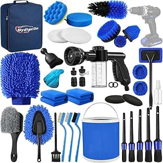 41Pcs Car Detailing Kit, Car Detailing Brush Set, Car Wash Cleaning Kit, Car Detailing Brushes, Professional Car Care Kit for Interior Exterior Wheels, Blue