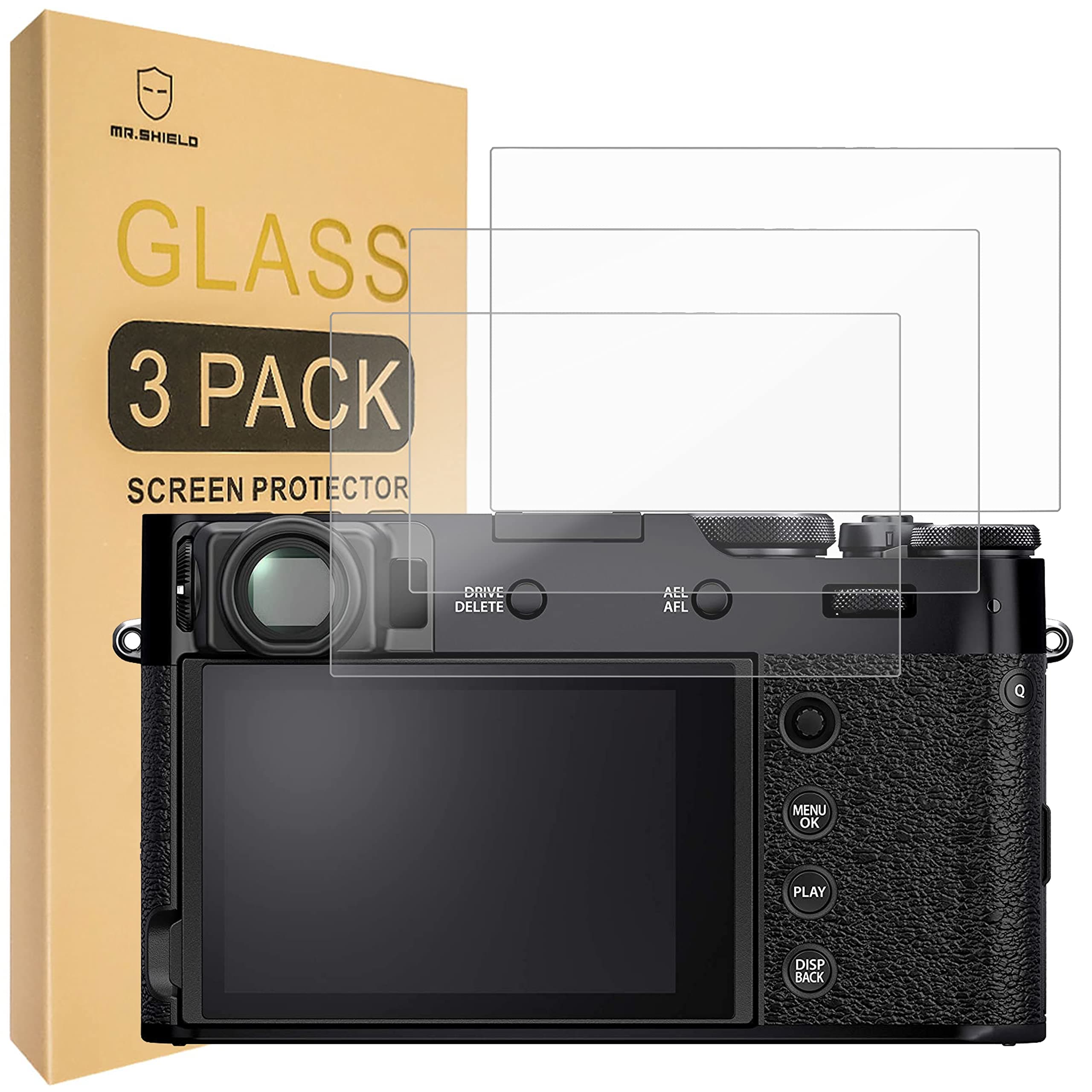 Screen Protector compatible with Fujifilm X100VI X100V X-T4 X-E4 Camera [Tempered Glass] [3-PACK] [Japan Glass with 9H Hardness]