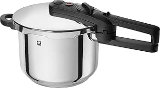 ZWILLING EcoQuick II Pressure Cooker/Steam Pressure Top, Diameter 22 cm, 6 L, for All Hobs Including Induction, 18/10 Stainless Steel, Silver