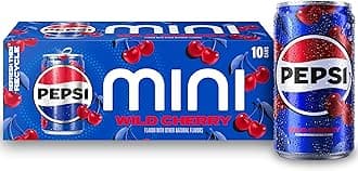 Pepsi Wild Cherry Soda Mini Cans, 7.5 Ounce Mini Cans (10 Pack) (Packaging May Vary)​