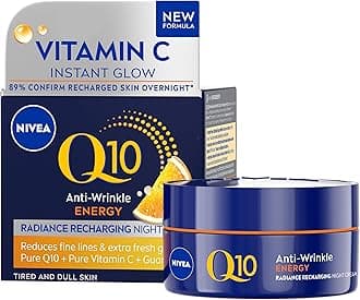 Face Night Cream, Q10 Energy Recharging, Vitamin C + E, 50ml