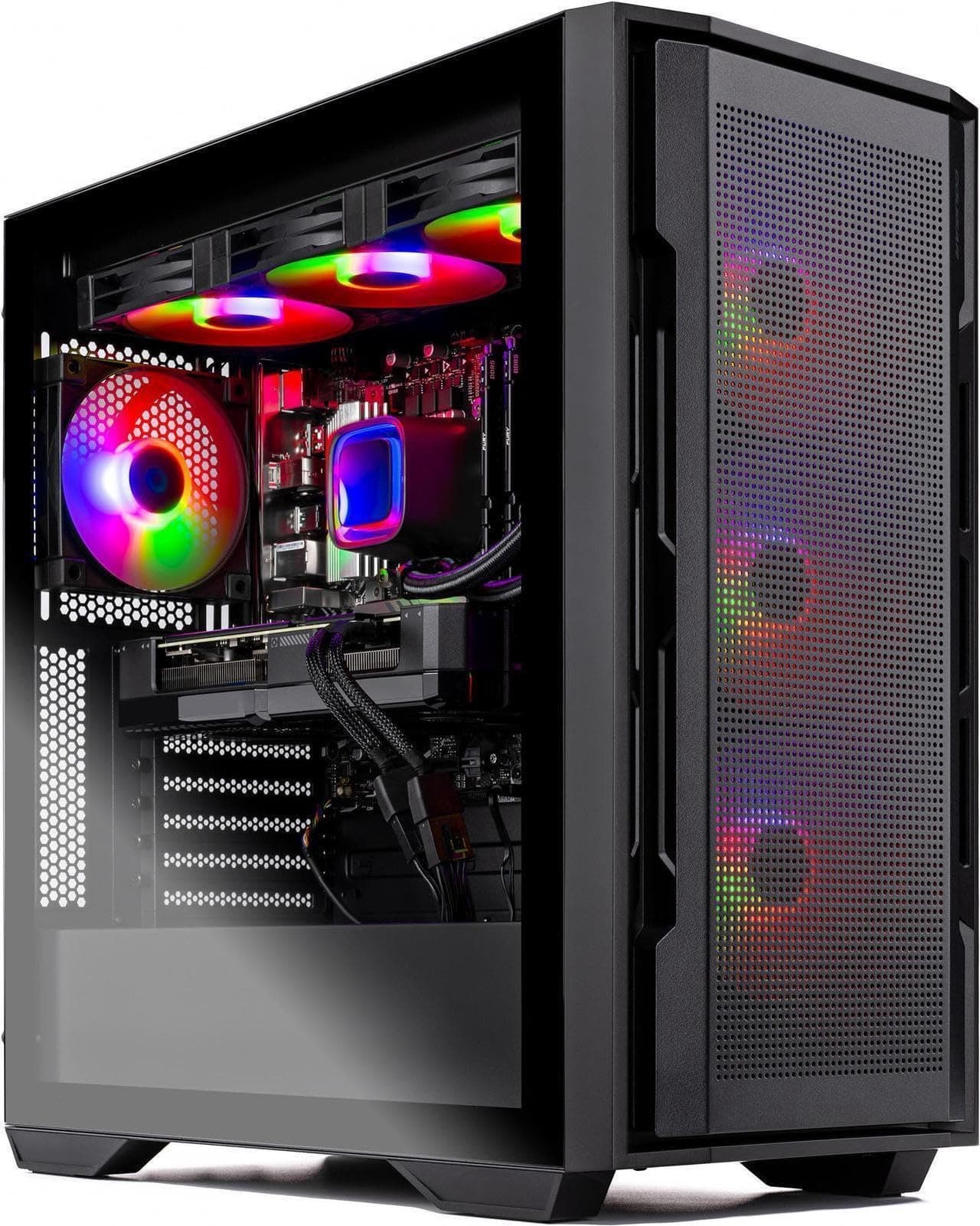 Skytech Gaming Rampage Desktop PC, Ryzen 7 7800X3D 4.2 GHz (5GHz), NVIDIA RTX 5070 Ti 16GB, 1TB Gen4 NVMe SSD, 32GB DDR5 RAM 5600 RGB, 850W Gold ATX 3 PSU, 360mm ARGB AIO, Wi-Fi, Win 11
