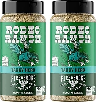 Fire & Smoke Society Rodeo Ranch Chicken Seasoning | BBQ Seasonings and Rubs for Smoking | Chicken, Pork, Fish, Vegetables | Buttermilk, Dill, Parsley, Chives | Large (2-Pack)