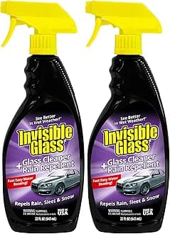 92184-2PK Glass Cleaner + Rain Repellent 2-in-1 Windshield and Window Spray, Cleans Auto Glass, Repels Rain, Sleet, Snow, Improves Wet Weather Visibility – 22 fl oz (Pack of 2)
