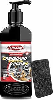 SHEEBA Dashboard & Interior Polish PROTECTANT with applicator pad for Cars & Bikes, Restores Original Look, Long Lasting, for Plastic & Vinyl Surfaces, Prevents Ageing, Dullness, Non Greasy: 200mL