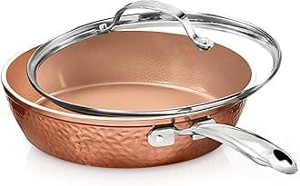 Gotham Steel 2619 10" Fry Pan with Lid, Large, Copper