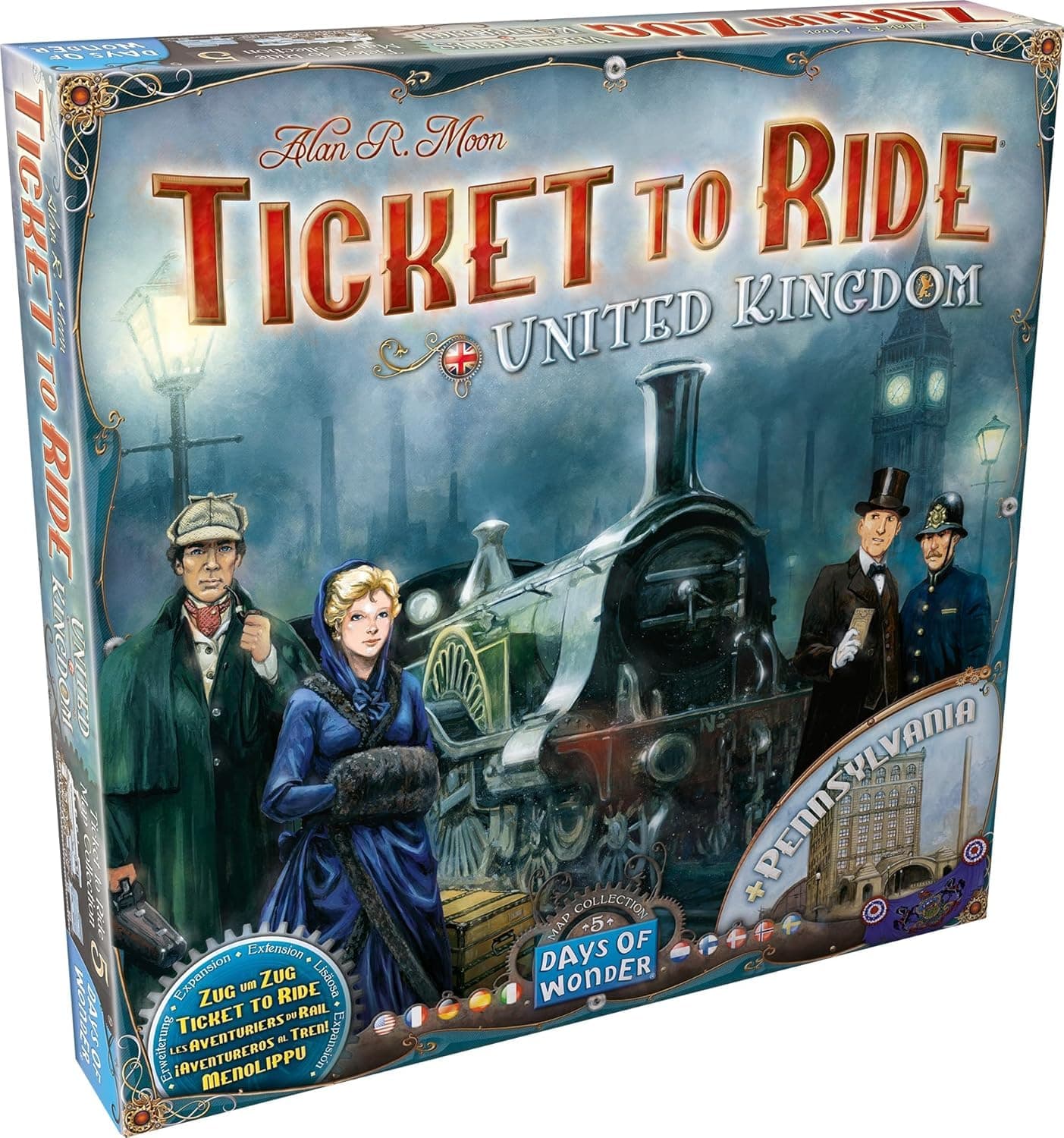 Days of Wonder | Ticket to Ride United Kingdom | Board Game Expansion Only | Ages 8+ | 2-5 Players | 30-60 Minute Playing time