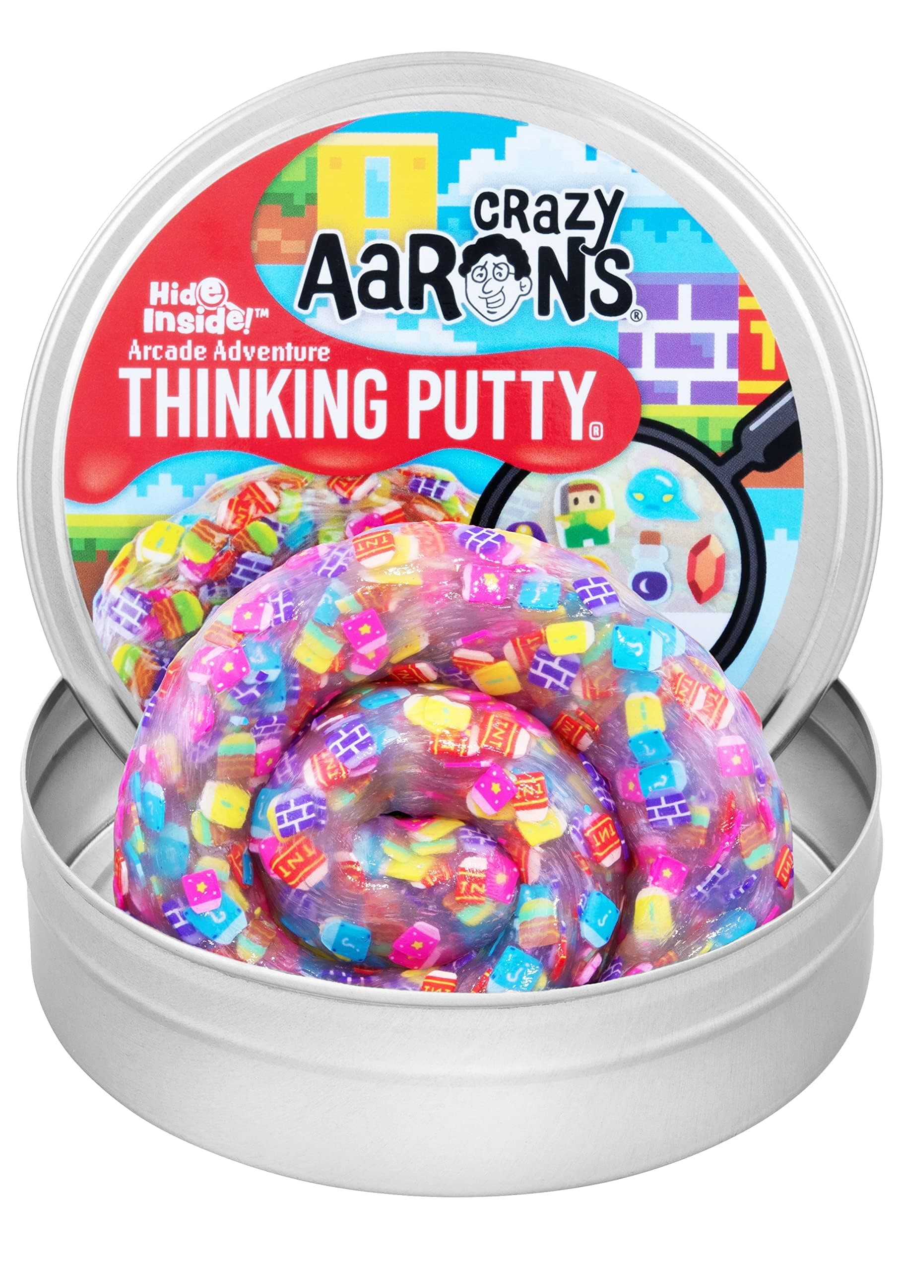Thinking Putty - Arcade Adventure - Multi-Color Sensory Putty for Kids and Adults in a 4" Tin - Creative and Endless Fun, Stress Relief Therapy Toys, Never Dries Out - Made in USA