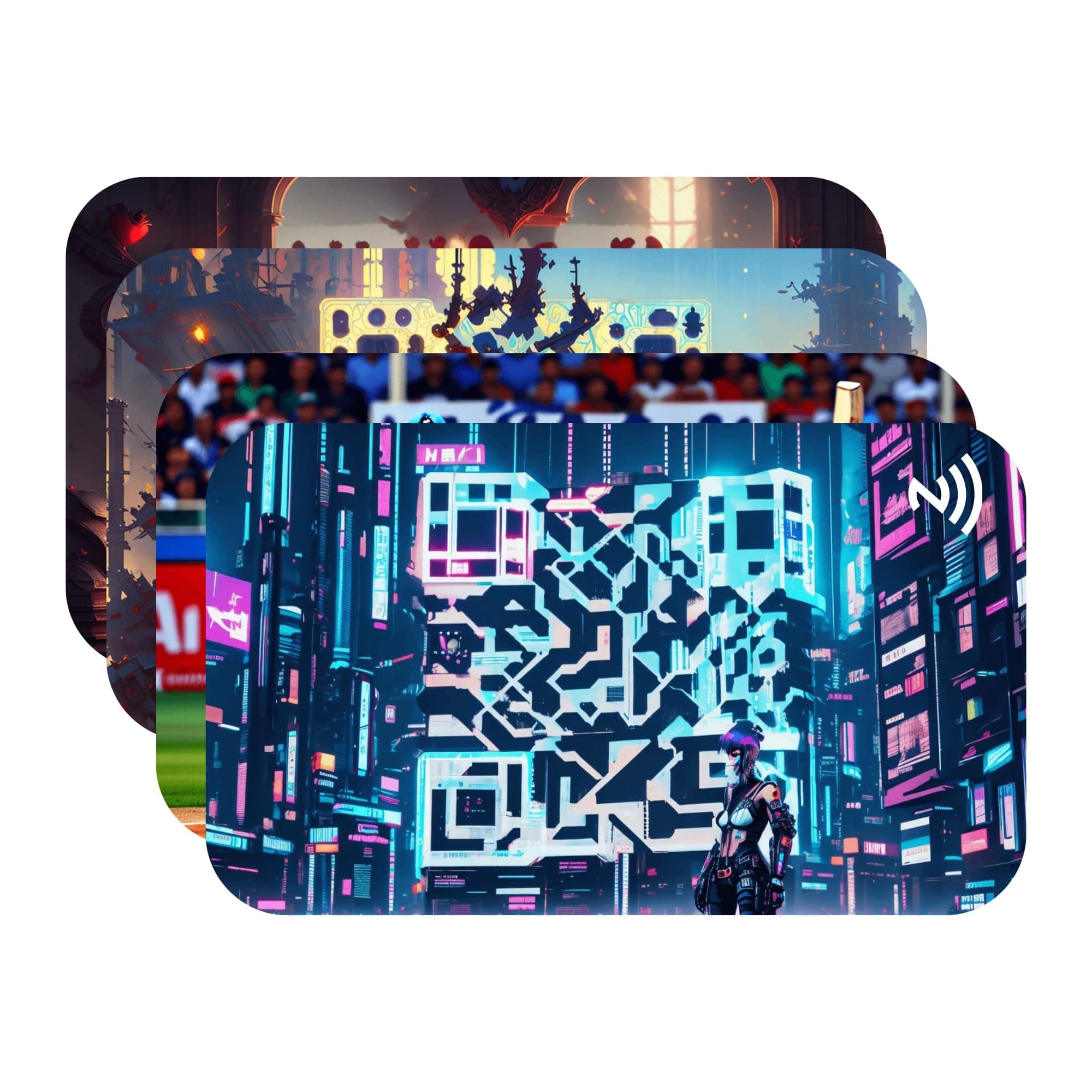 VCARDE.COM - India's First - Customizable AI Designed Artistic Multicolour NFC Business Card - Lifetime Plan Included - Server in India (Design 9)