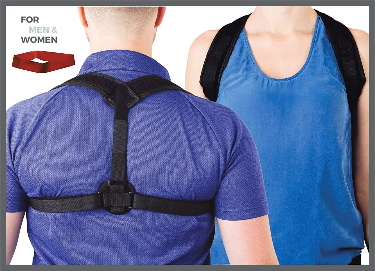 Posture Corrector for Women & Men - Adjustable Back Brace for Upper and Lower Back Correction - Posture, Lumbar, Clavicle and Shoulder Support in a Natural Way - Exercise Resistance Band Included