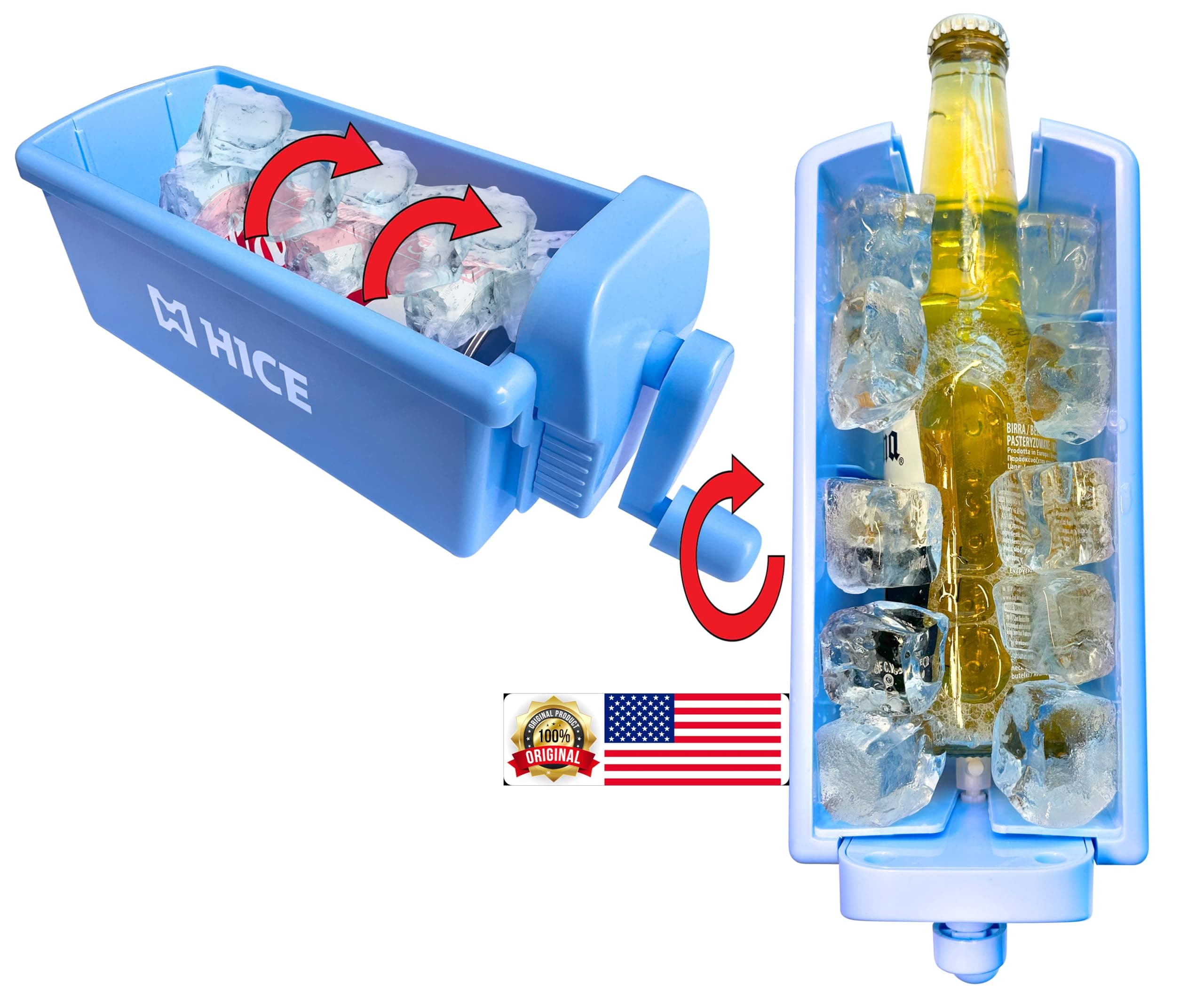 Drink Chiller Rapid Beverage Cooler - Hyper Spin Instant Can & Bottle Cooler, No Batteries, Iced Frost Cooling for Soda, Beer & Water, Mini Universal Drink Cooler, Fast & Coldest Freeze (Blue)