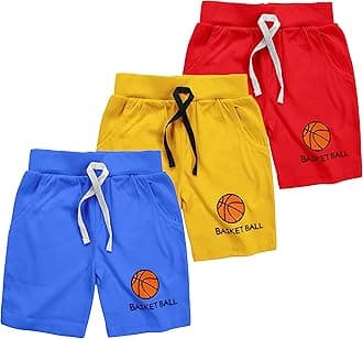 KYDA KIDS 100% Cotton Kids Shorts for Boys & Girls - Regular Fit Casual Short for Unisex, Multicolor - Pack of 3
