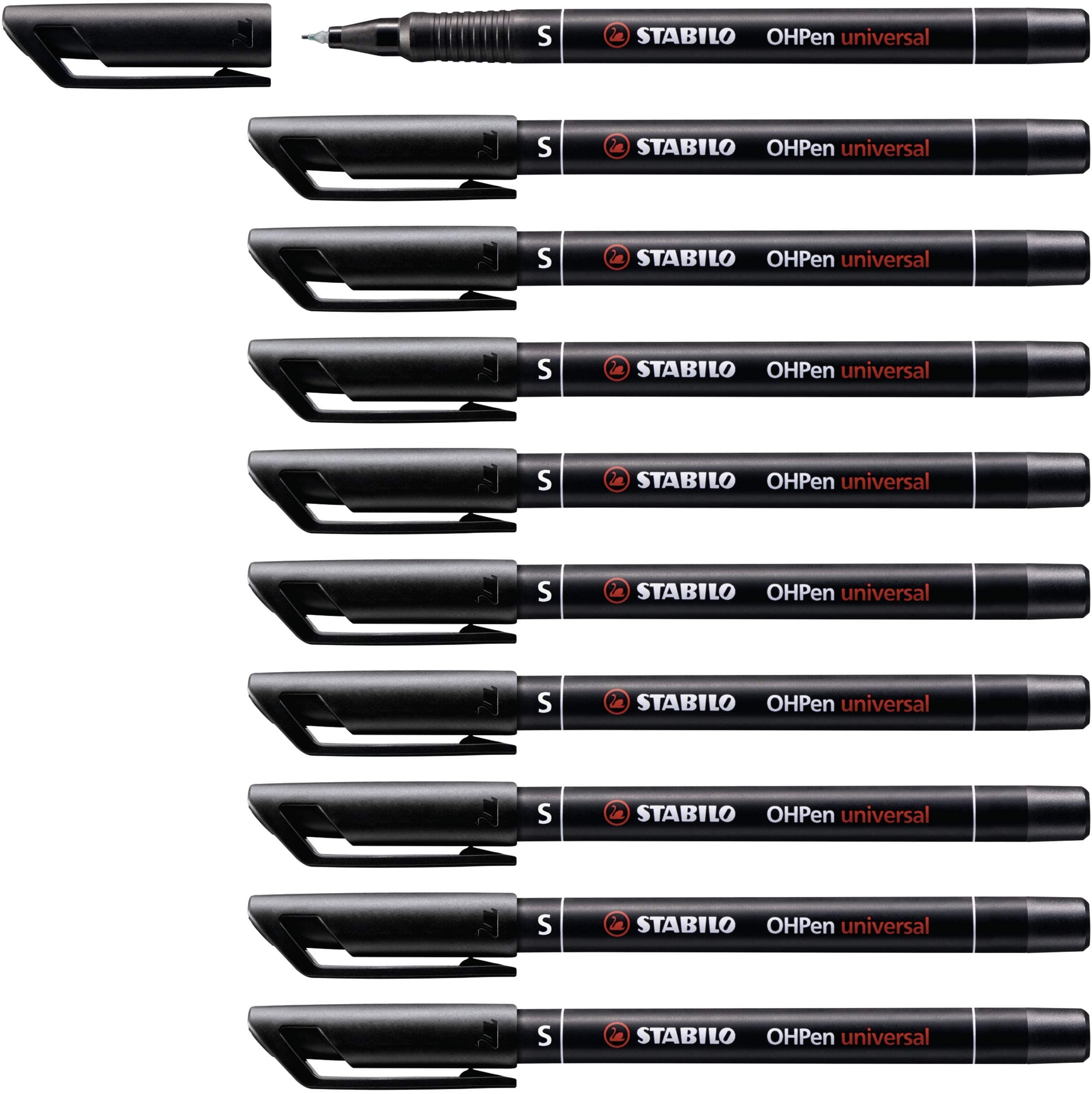 OHPen universal - Pen for Overhead Projection - Permanent Superfine (S) - Pack of 10 - Black