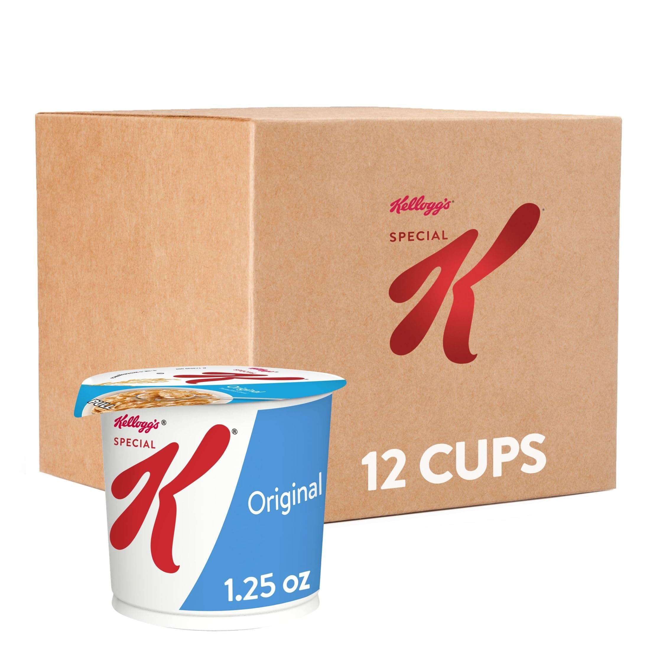 Special K, Breakfast Cereal in a Cup, Original, Bulk Size, 12 Count (Pack of 2, 7.5 oz Trays)