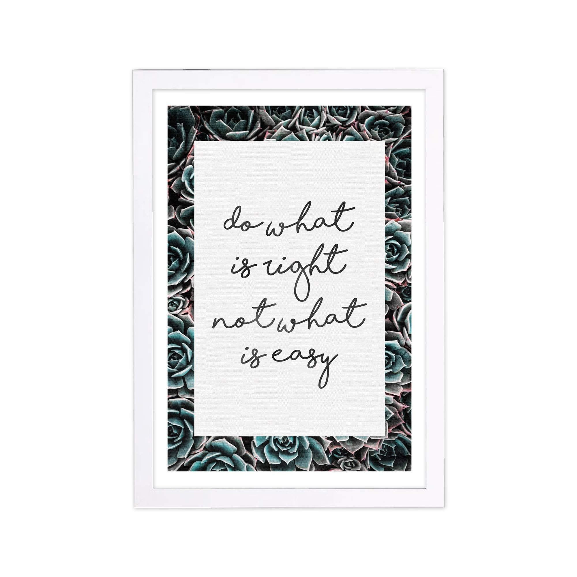 Wynwood Studio Typography Framed Wall Art Prints 'Do What is Right' Inspirational Quotes and Sayings Home Décor, 13" x 19", White, Green