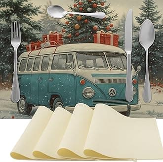 Tegeme 16 Pieces Sublimation Blank Placemats Mats White Burlap Washable Placemats for Christmas Dining Tables Birthday Party Wedding DIY Table Mats Home Kitchen Holiday Table Decor 12 x 16 Inch