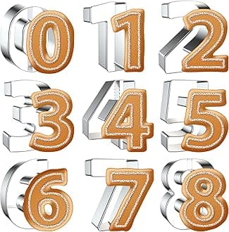 Number Cookie Cutter Set 3 Inch - 9 Pcs Xzhloym Cookie Cutters Shapes - Stainless Steel