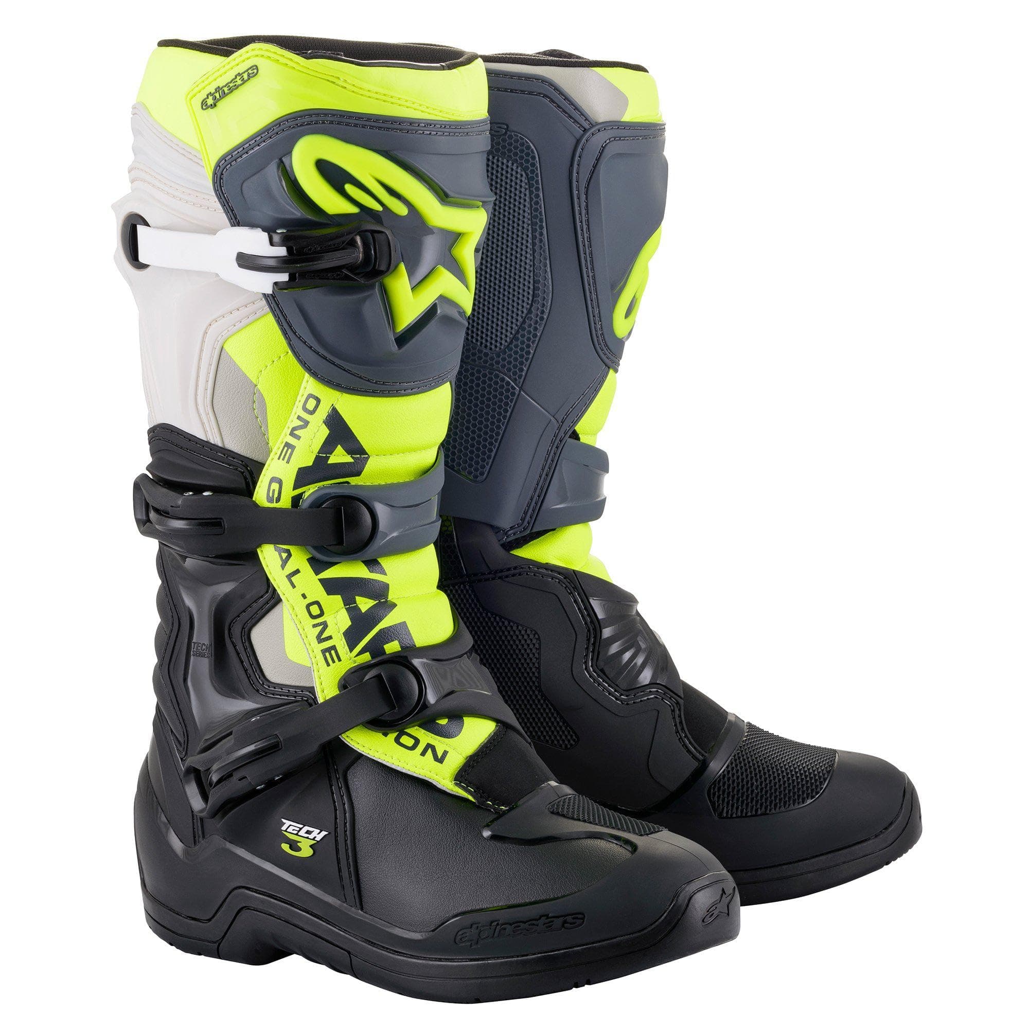 Alpinestars Tech 3 Boots Blk/Cool Grey/Ylw/Fluo (Size 9) (2013018-1055-9)