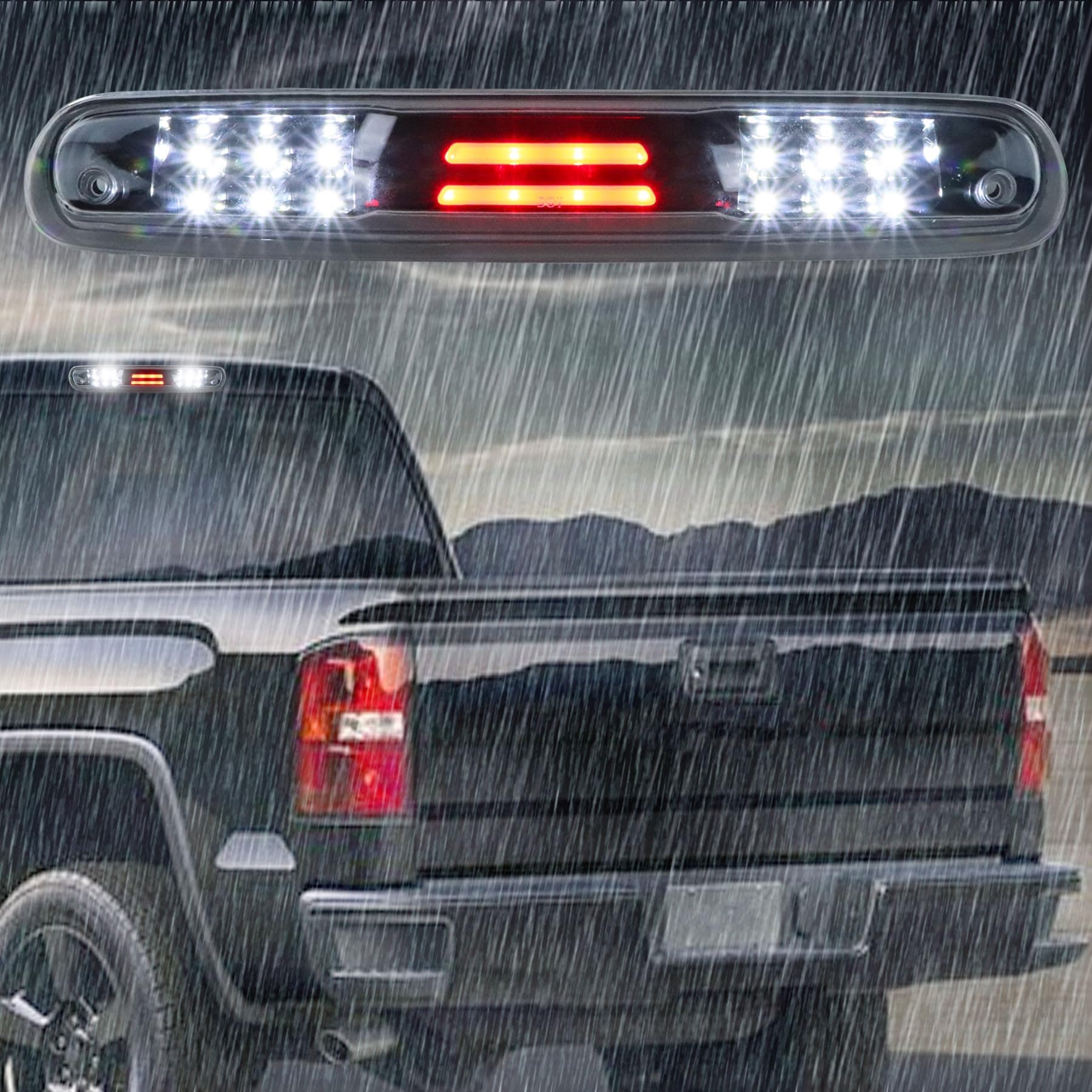 High Mount Stop Light LED Third Brake Tail Light Replacement Fits 2007-2013 Chevy Silverado/GMC Sierra 1500 2500HD 3500HD